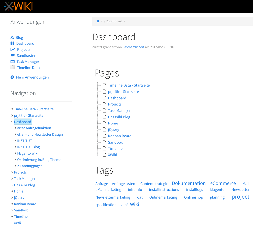 Creating A Convient Xwiki Dashboard Navigation Help Discuss Xwiki Forum