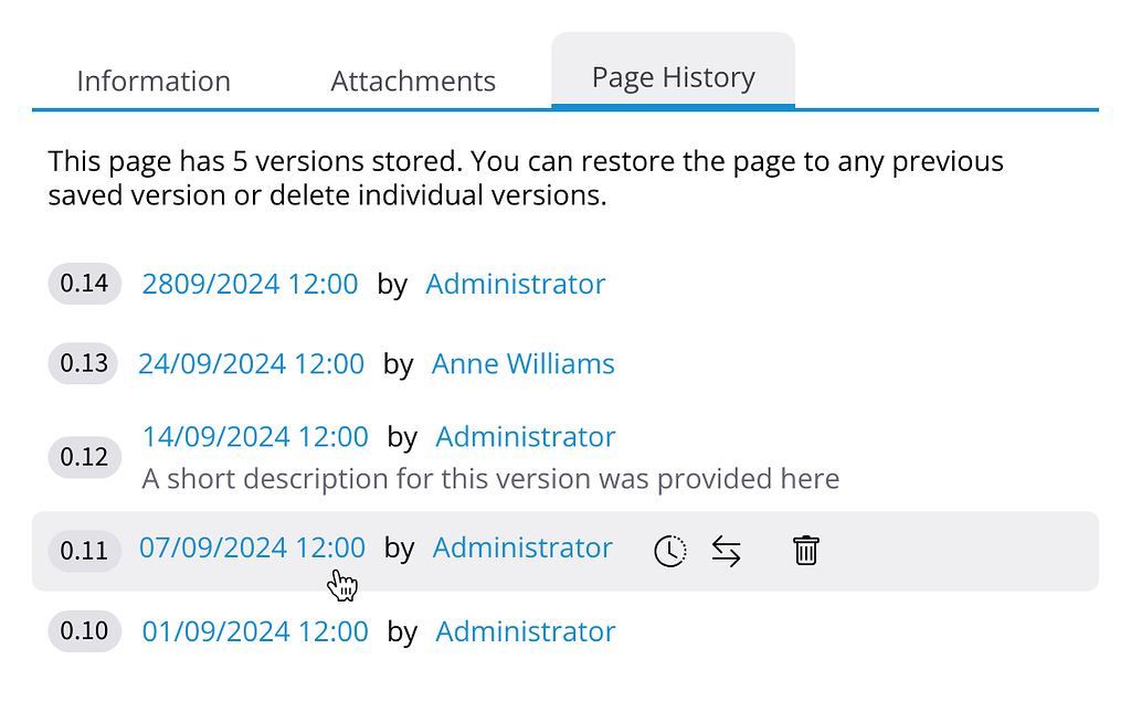 Page History UI - Cristal - XWiki Forum