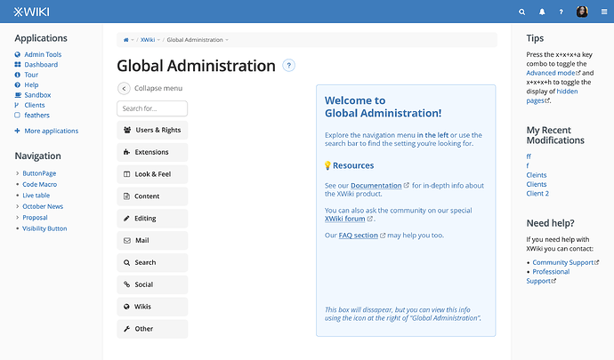 first view of global Admin
