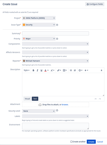 2022-11-04-Create Issue - XWiki.org JIRA