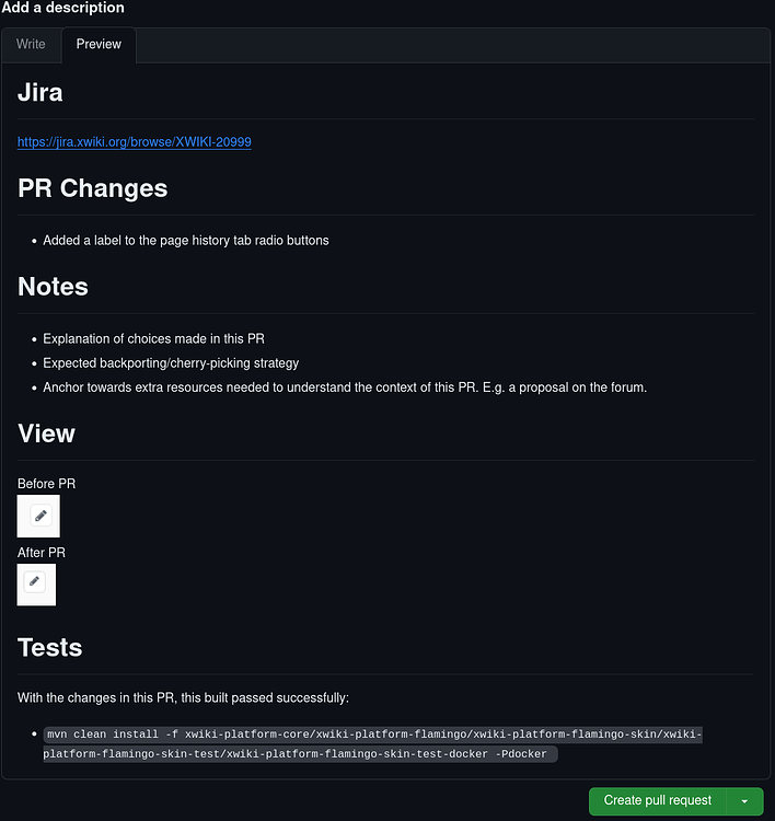 Add a pull request template to the xwiki-platform Github - Development ...
