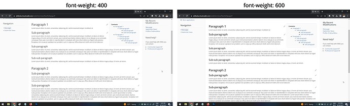 headings comparison