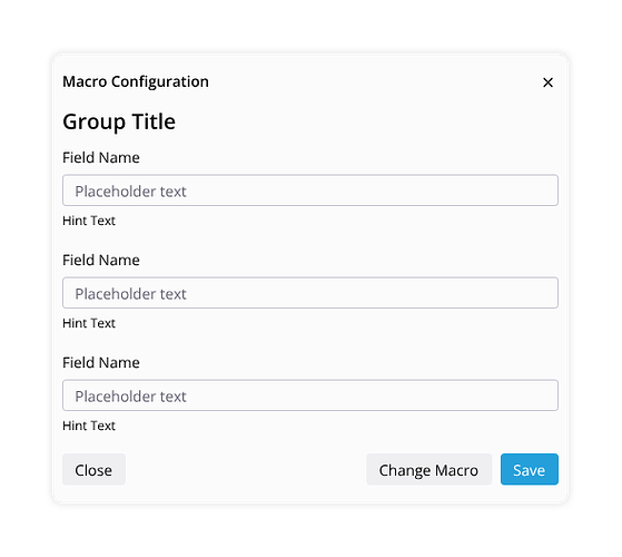 configuration dialog