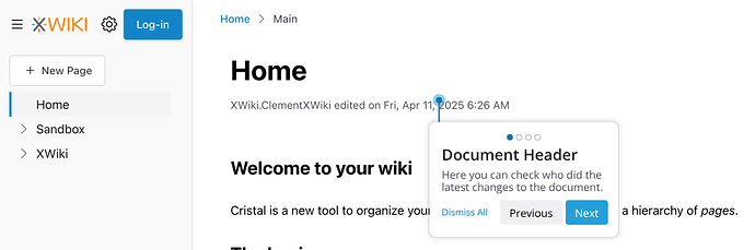user - document header
