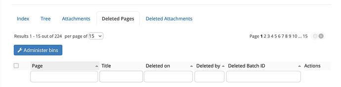 deleted pages header non selected