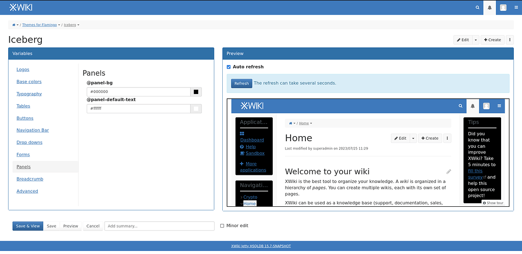Color theme: Panel content - Development - XWiki Forum