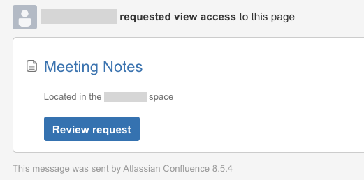 Confluence request access email